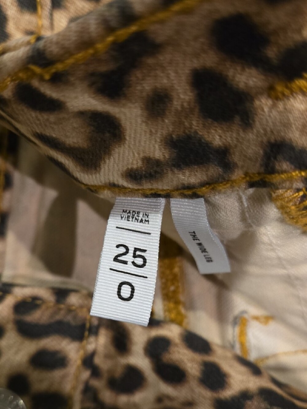 LOFT Leopard Print Wide-Leg Jeans - Tan and Brown - Picture 3 of 6